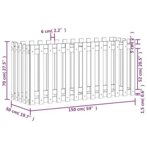 Povišena gredica - Vrtna gredica 150x50x70 cm od masivne duglazije - Prirodni douglas 150 x 50 x 70 cm 1 Cijena