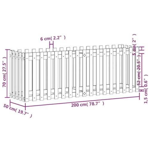 Povišena gredica - Vrtna gredica crna 200x50x70 cm masivna borovina - Crna boja bora 200 x 50 x 70 cm 1 Cijena