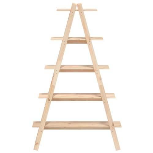 Polica s 5 razina u A-obliku 110x40x180,5 cm masivna borovina - Prirodna 1 Cijena