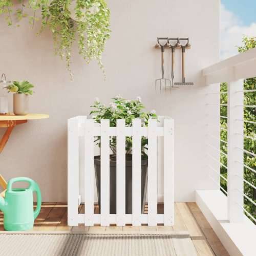 Vrtna sadilica s izgledom ograde bijela 70x70x70 cm od borovine Bijela boja bora 70 x 70 x 70 cm 1 Cijena
