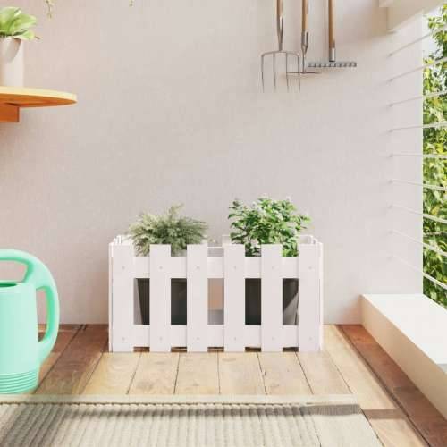 Vrtna sadilica s izgledom ograde bijela 60x30x30 cm od borovine - Bijela boja bora 60 x 30 x 30 cm 1 Cijena