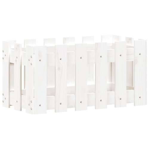 Vrtna sadilica s izgledom ograde bijela 60x30x30 cm od borovine - Bijela boja bora 60 x 30 x 30 cm 1 Cijena