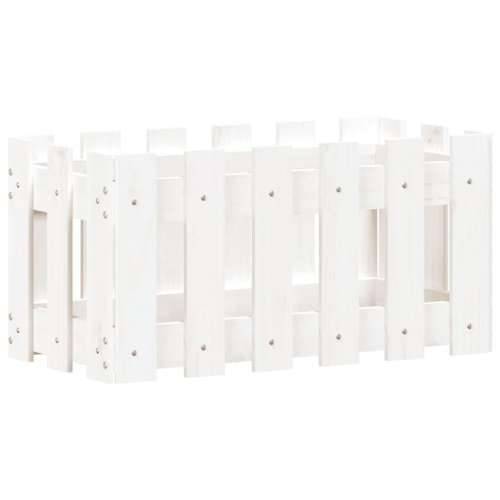 Vrtna sadilica s izgledom ograde bijela 60x30x30 cm od borovine - Bijela boja bora 60 x 30 x 30 cm 1 Cijena