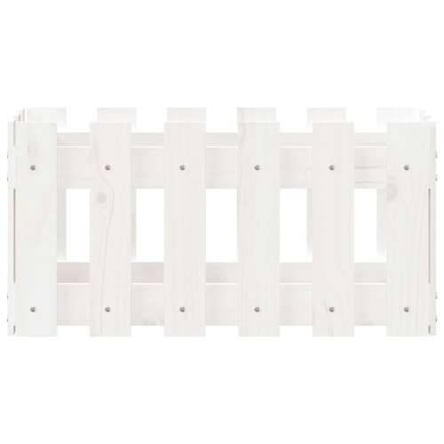 Vrtna sadilica s izgledom ograde bijela 60x30x30 cm od borovine - Bijela boja bora 60 x 30 x 30 cm 1 Cijena