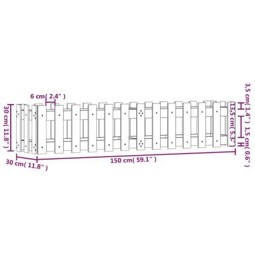 Povišena gredica - Vrtna gredica crna 150x30x30 cm masivna borovina - Crna boja bora 150 x 30 x 30 cm 1 Cijena