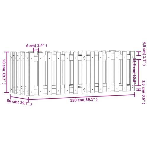 Povišena gredica - Vrtna gredica crna 150x50x50 cm masivna borovina - Crna boja bora 150 x 50 x 50 cm 1 Cijena