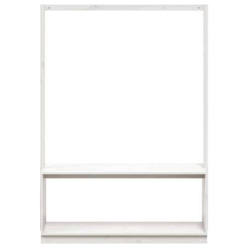 Stalak za odjeću bijeli 113x40x157,5 cm od masivne borovine - Bijela 1 Cijena