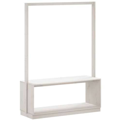Stalak za odjeću bijeli 113x40x157,5 cm od masivne borovine - Bijela 1 Cijena