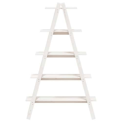 Polica s 5 razina u A-obliku 110x40x180,5 cm masivna borovina - Bijela 1 Cijena