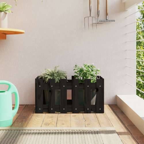 Vrtna sadilica s izgledom ograde crna 60x30x30 cm od borovine - Crna boja bora 60 x 30 x 30 cm 1 Cijena