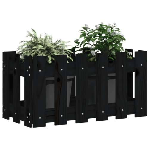 Vrtna sadilica s izgledom ograde crna 60x30x30 cm od borovine - Crna boja bora 60 x 30 x 30 cm 1 Cijena