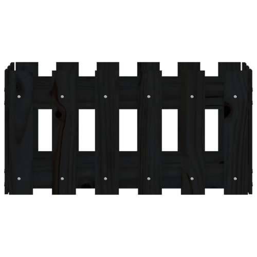 Vrtna sadilica s izgledom ograde crna 60x30x30 cm od borovine - Crna boja bora 60 x 30 x 30 cm 1 Cijena