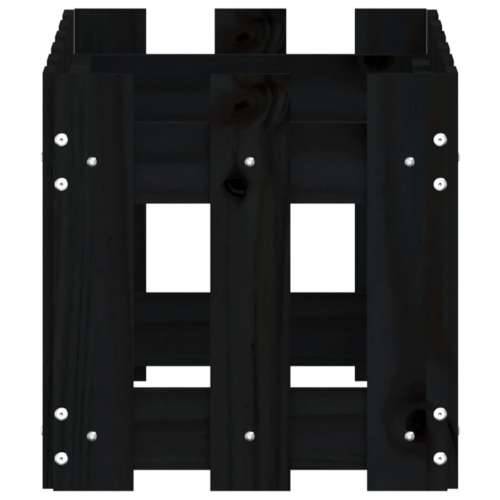 Vrtna sadilica s izgledom ograde crna 60x30x30 cm od borovine - Crna boja bora 60 x 30 x 30 cm 1 Cijena