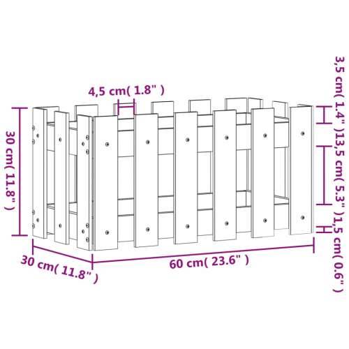 Vrtna sadilica s izgledom ograde crna 60x30x30 cm od borovine - Crna boja bora 60 x 30 x 30 cm 1 Cijena
