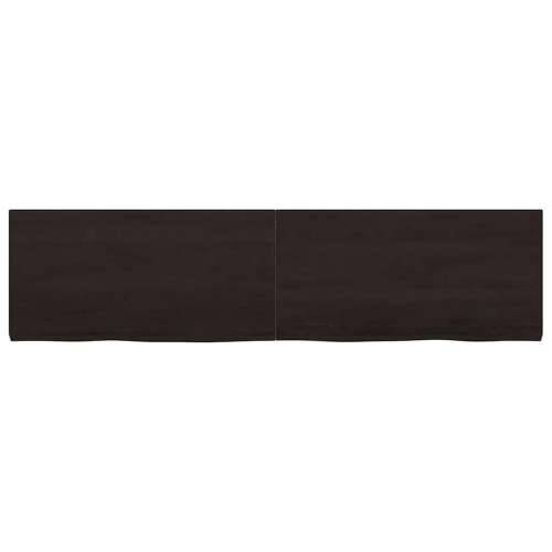 Zidna polica tamnosmeđa 160x40x(2-4) cm od obrađene hrastovine - Tamno smeđa 160 x 40 x 4 cm 1 Cijena