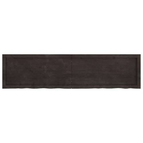 Zidna polica tamnosmeđa 160x40x(2-4) cm od obrađene hrastovine - Tamno smeđa 160 x 40 x 4 cm 1 Cijena