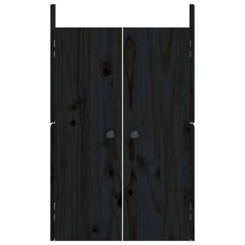 Vanjska kuhinjska vrata crna 50x9x82 cm masivna borovina Cijena