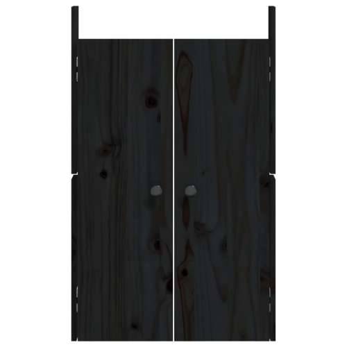 Vanjska kuhinjska vrata crna 50x9x82 cm masivna borovina - Crna boja bora 1 Cijena