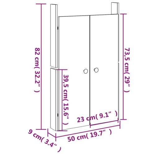 Vanjska kuhinjska vrata crna 50x9x82 cm masivna borovina Cijena