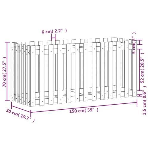 Povišena vrtna gredica 150x50x70 cm impregnirana borovina Cijena