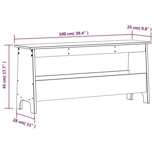 Klupa za hodnik 100x28x45 cm od masivne borovine - Prirodna 100 x 28 x 45 cm Cijena