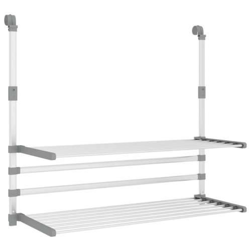 Stalak za sušenje za balkon 89 x 25 x (60 - 95) cm aluminijski - 89 x 25 x 95 cm Cijena