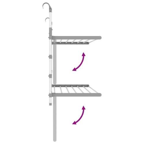 Stalak za sušenje za balkon 89 x 25 x (60 - 95) cm aluminijski - 89 x 25 x 95 cm Cijena
