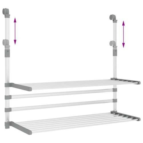 Stalak za sušenje za balkon 89 x 25 x (60 - 95) cm aluminijski - 89 x 25 x 95 cm Cijena