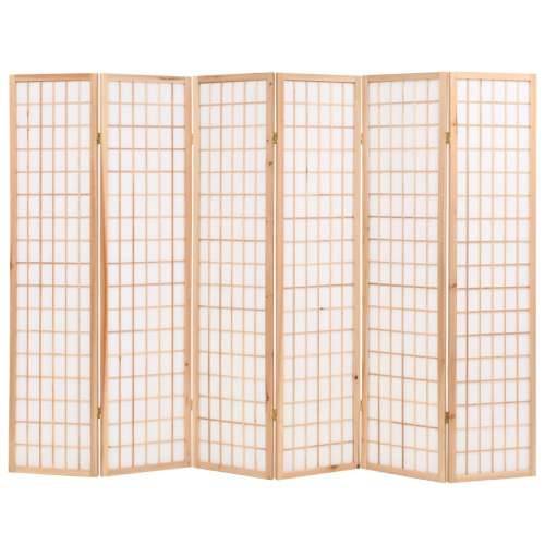 Sklopiva sobna pregrada sa 6 panela u japanskom stilu 240x170 cm prirodna Cijena