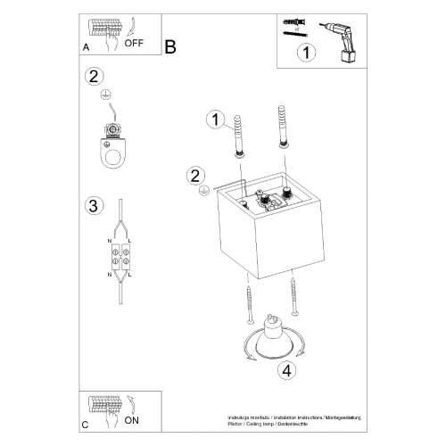 Stropna lampa QUAD 1 siva Cijena