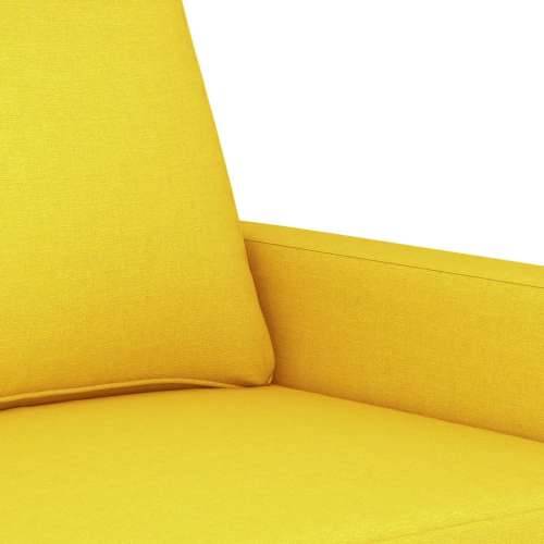 4-dijelni set sofa s jastucima svjetložuti od tkanine - Svjetložuta s jastučićima i tabureom Cijena