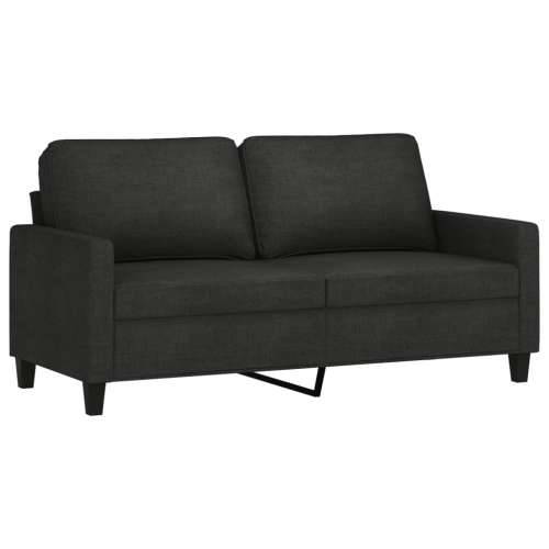 2-dijelni set sofa s jastucima crni od tkanine - Crna s jastučićima Cijena