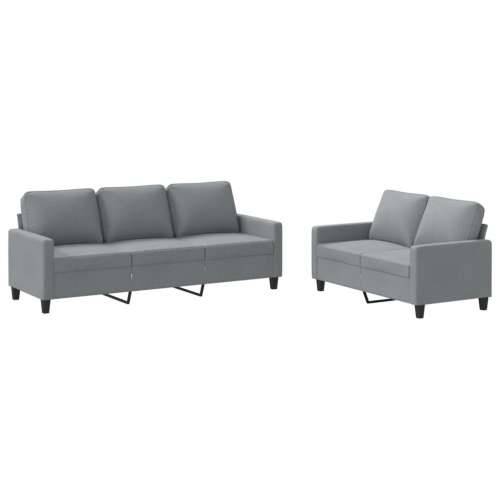 2-dijelni set sofa s jastucima svjetlosivi od tkanine - Svjetlosiva s jastučićima Cijena