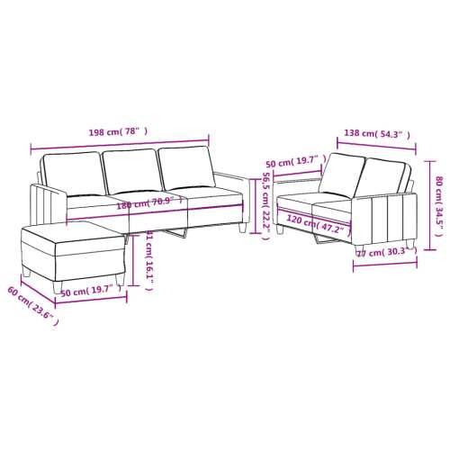 3-dijelni set sofa s jastucima tamnosivi od tkanine - Tamno siva s jastučićima i tabureom Cijena