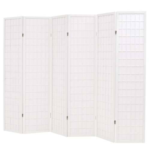Sklopiva sobna pregrada sa 6 panela u japanskom stilu 240x170 cm bijela Cijena