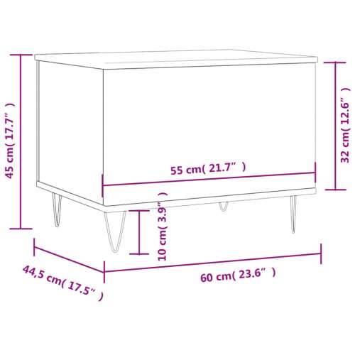 Stolić za kavu boja betona 60 x 44,5 x 45 cm konstruirano drvo - Beton siva 1 Cijena