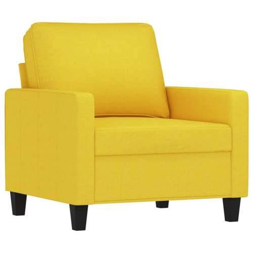 3-dijelni set sofa s jastucima svjetložuti od tkanine - Svjetložuta s jastučićima Cijena