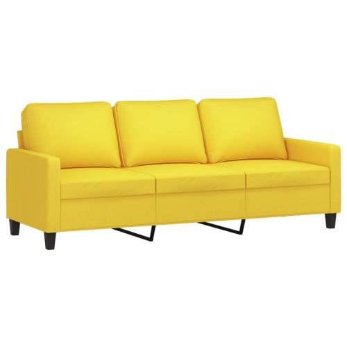 3-dijelni set sofa s jastucima svjetložuti od tkanine - Svjetložuta s jastučićima Cijena