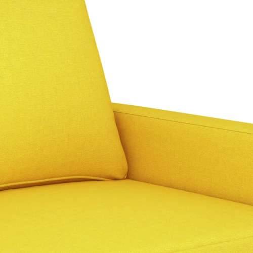 3-dijelni set sofa s jastucima svjetložuti od tkanine - Svjetložuta s jastučićima Cijena