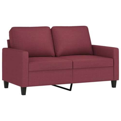 2-dijelni set sofa s jastucima crvena boja vina od tkanine - boja crnog vina s jastučićima Cijena