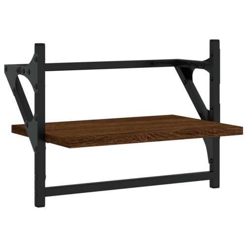 Zidne police s prečkama 2 kom smeđa boja hrasta 40 x 25 x 30 cm - Smeđi hrast 40 x 25 x 30 cm 2 1 Cijena