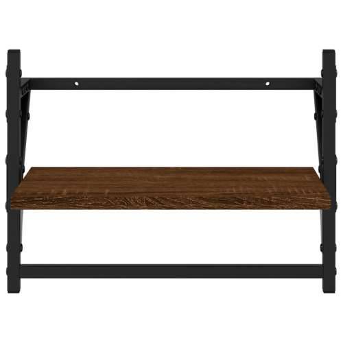 Zidne police s prečkama 2 kom smeđa boja hrasta 40 x 25 x 30 cm - Smeđi hrast 40 x 25 x 30 cm 2 1 Cijena