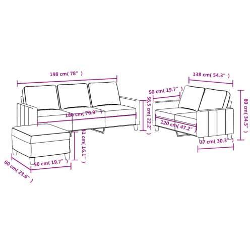 3-dijelni set sofa s jastucima smeđi od tkanine - Smeđa s jastučićima i tabureom Cijena