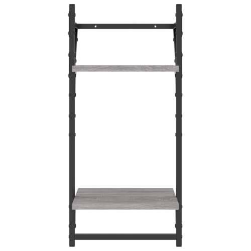 Zidne police 2 razine s prečkama 2 kom boja hrasta 30x25x65 cm - Sivi hrast sonoma 30 x 25 x 65 cm 2 1 Cijena