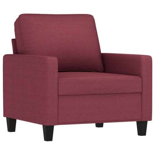 4-dijelni set sofa s jastucima crvena boja vina od tkanine - boja crnog vina s jastučićima i tabureom Cijena