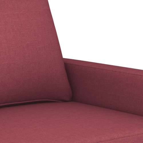 4-dijelni set sofa s jastucima crvena boja vina od tkanine - boja crnog vina s jastučićima i tabureom Cijena