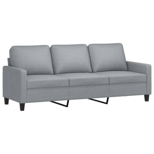 3-dijelni set sofa s jastucima svjetlosivi od tkanine - Svjetlosiva s jastučićima i tabureom Cijena