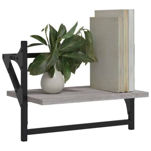 Zidne police s prečkama 2 kom boja hrasta sonome 40x25x30 cm - Sivi hrast sonoma 40 x 25 x 30 cm 2 1 Cijena