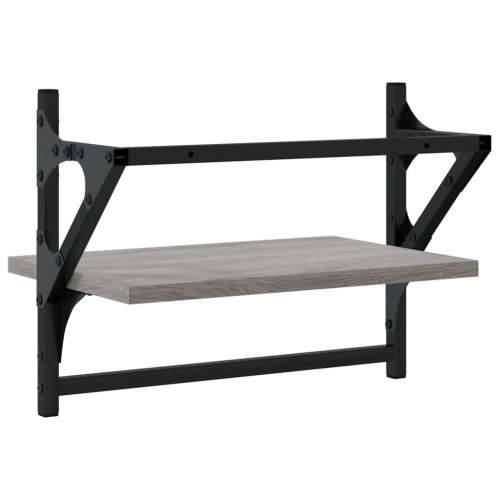 Zidne police s prečkama 2 kom boja hrasta sonome 40x25x30 cm - Sivi hrast sonoma 40 x 25 x 30 cm 2 1 Cijena