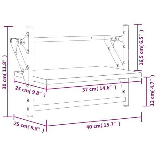 Zidne police s prečkama 2 kom boja hrasta sonome 40x25x30 cm - Sivi hrast sonoma 40 x 25 x 30 cm 2 1 Cijena